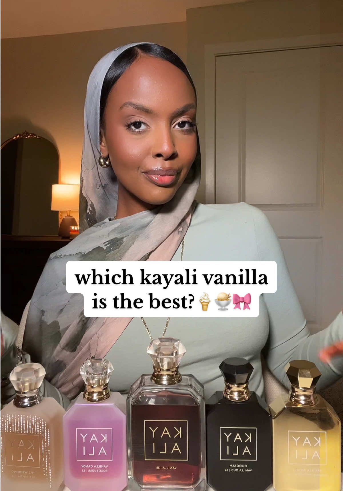 i literally got complimented THREE times today while wearing it 🤭🤍 #fragrance #fragrancetiktok #perfume #kayali #vanilla28 #vanillaperfume #bestvanillaperfume #kayalivanillaroyale #vanillacandyrocksugar #gourmandperfume #silksantal  