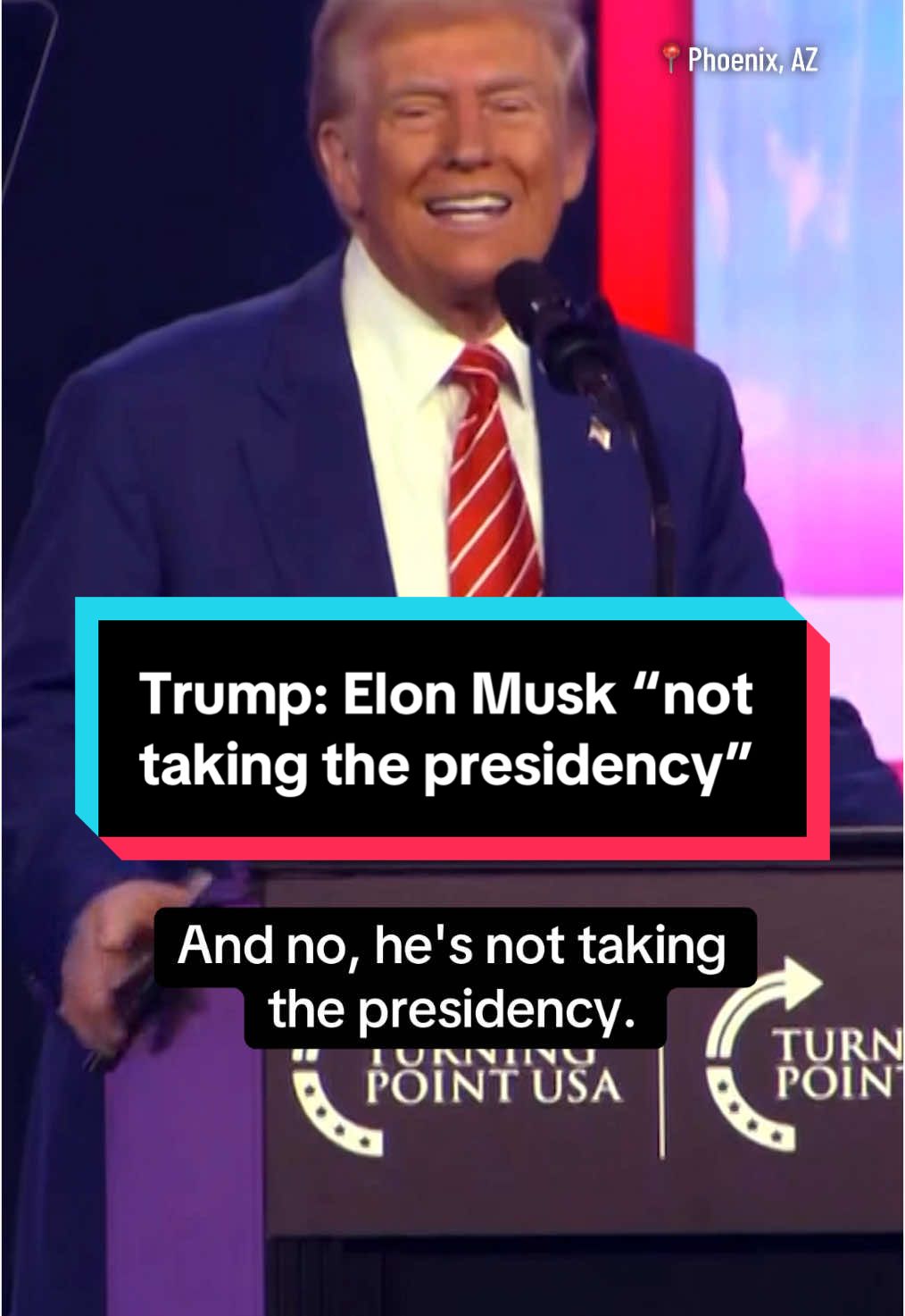 President-elect Donald Trump, speaking on the final day of the Turning Point AmericaFest conference in Phoenix, pushed back on accusations from Democrats that he is ceding power to Elon Musk after the billionaire played a key role in government shutdown negotiations. #news #politics #trump #elonmusk 