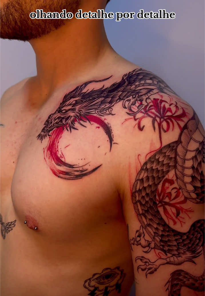 13 horinhas de sessão 🥰🐉 #tattoo #tatuagem #viral #tattoos #dragao #fyyyyyy