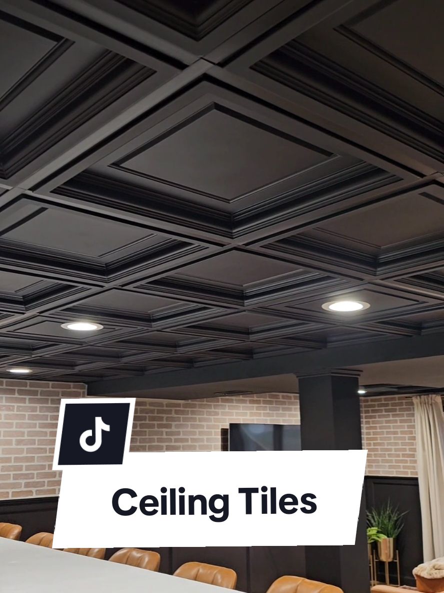 Replying to @mcclsha all about these ceiling tiles I replaced on the drop down ceiling! 🔗 in my blog in my profile . . #BeforeAndAfter #ceilingmakeover #ceilingdesign #homeupgrades #DIY #homedecor @Ceilume Ceiling Tiles 