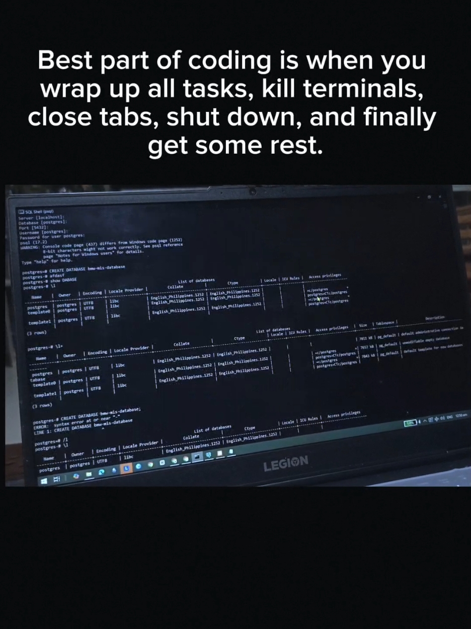 The best part of coding isn’t just solving problems or finishing tasks—it’s that moment when you close the last tab, kill the terminals, shut down your computer, and finally get to rest knowing you gave it your all today. #IT #coding #codetok #techtok #developer #code #cs #fypシ #php 