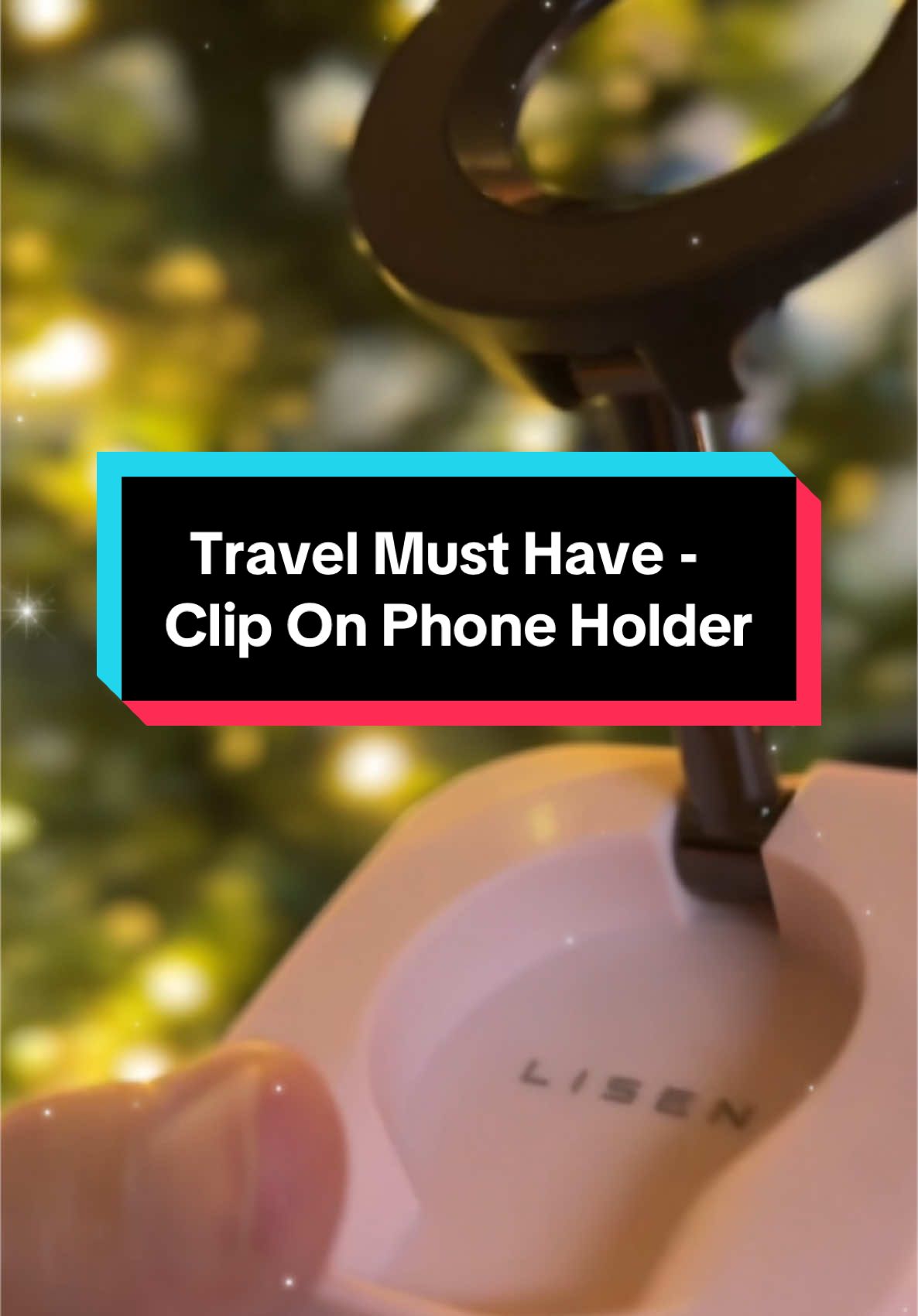 Clip it anywhere and keep your phone at your fingertips. Grab it up! #lisen #phonestand #travelessentials 