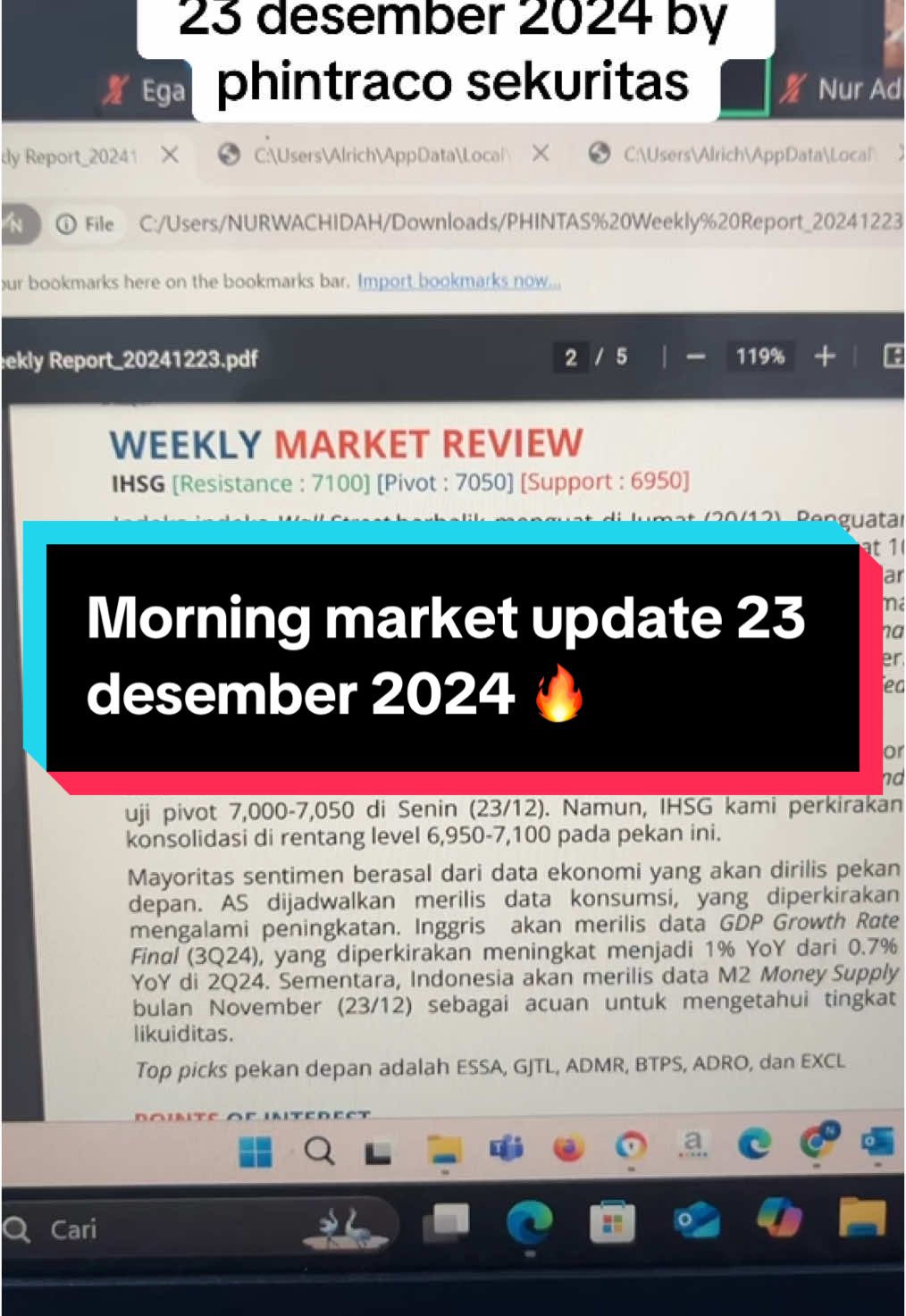 Morning market update 23 desember 2024 ada saham menarik seperti excl adro admr film dan beberapa saham menarik yang bisa kita potensi tradingkan dan menghasilkan cuan hari ini, yukk siap siap open market teken buy buy #SiapaSangka #fyp #fypシ゚viral #fyppppppppppppppppppppppp #investing #investasi #saham #sahampemula #cuan #xybca #tranding #investasisaham #fypdong #phintracosekuritas #phintracosekuritasbali #bali #scalping #swingtrading #trading #phintas 