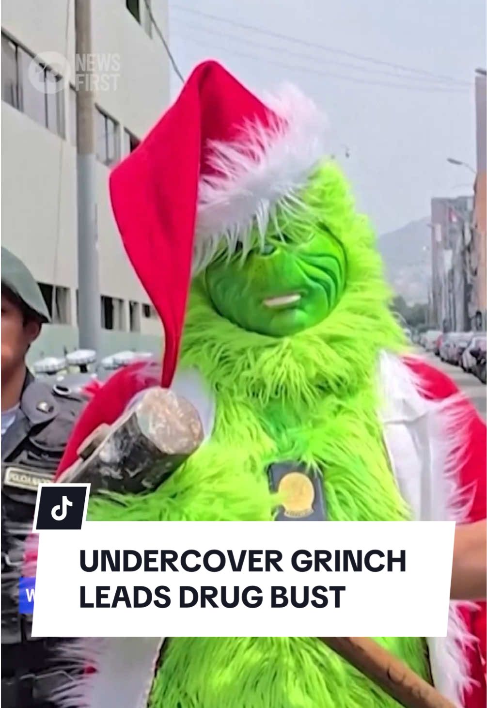 A Peruvian police officer led a drug bust operation in Lima on December 20, all while dressed as the famous Dr. Seuss character, the Grinch. The officer, part of a special unit, entered the home of a family suspected of drug trafficking in San Bartolo. During the operation, the Grinch and fellow officers arrested three individuals involved in the drug trade, seizing cash and packets of cocaine. It turns out this isn't the first time the unit has had festive fun making arrests, often dressing up as famous characters during holidays like Halloween and Christmas. From superheroes to horror movie icons like Freddy Krueger and Jason, they sure know how to mix law enforcement with a little holiday cheer.