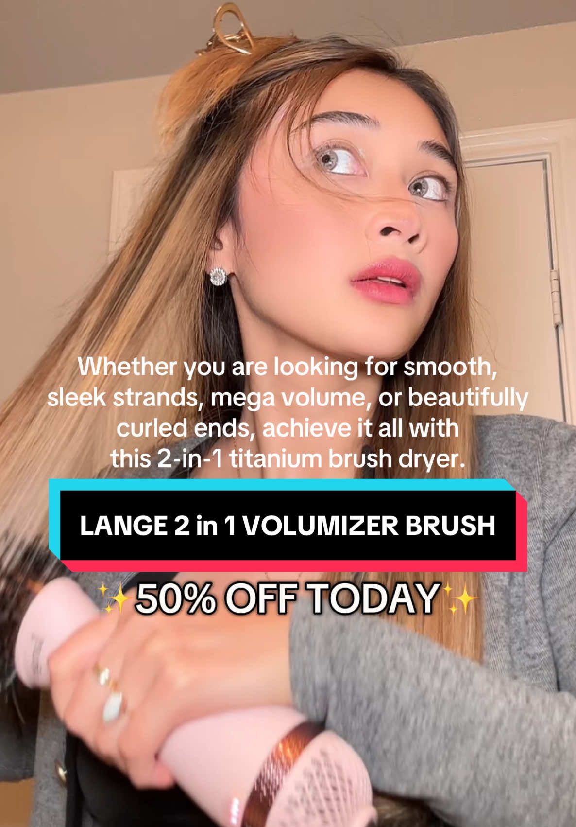 blowout look? choose @langehair ✨ #langehair #hairtool #blowout #tiktokshopholidaydeals #tiktokshopmademebuyit #hairdryerbrush #volumizingbrush #creatorsearchinsights 