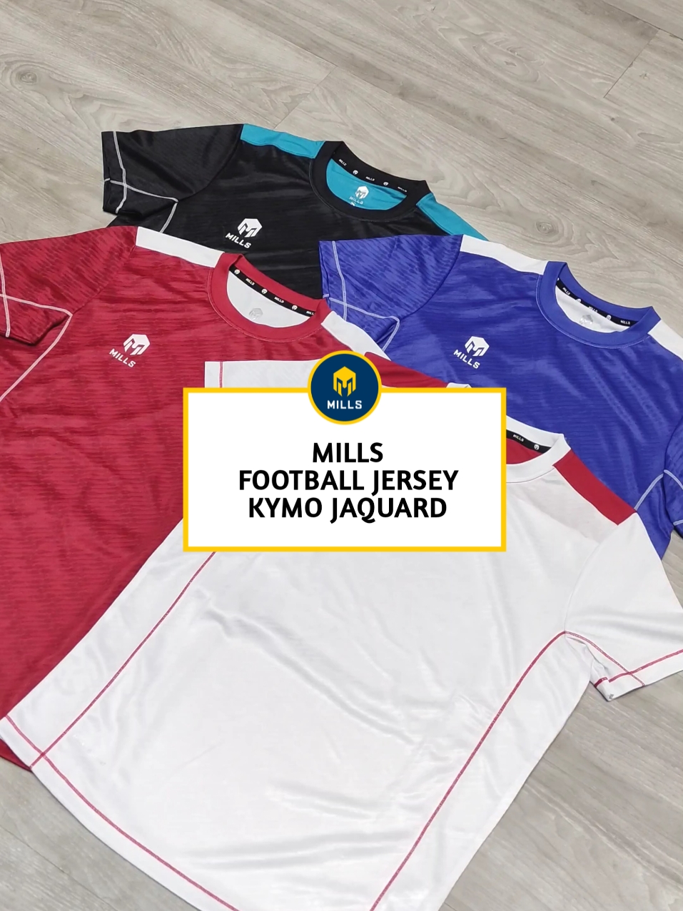 MILLS FOOTBALL JERSEY KYMO JAQUARD  💥 Tersedia dalam empat pilihan warna :  - Black  - Blue  - Red  - White  Material:  100% Polyester  MILLSZAGUARKNIT Size :  S - 3XL  Jangan sampai kehabisan! #mills #millssport #millssquad #millssportid #jersey #millszaguarknit 