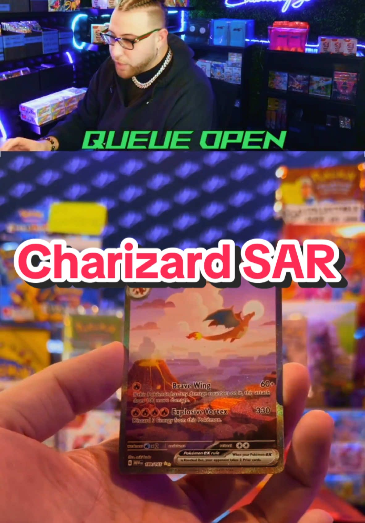 What a crazy pull from our new freind ! Come join the best community in tiktok and lets pull more big hittters ! #pokemon #pokemoncards #live #ripandship #ripnship #151 #pokemontiktok #pokemonscarletviolet #pokemoncommunity #charizard #pokemontcg