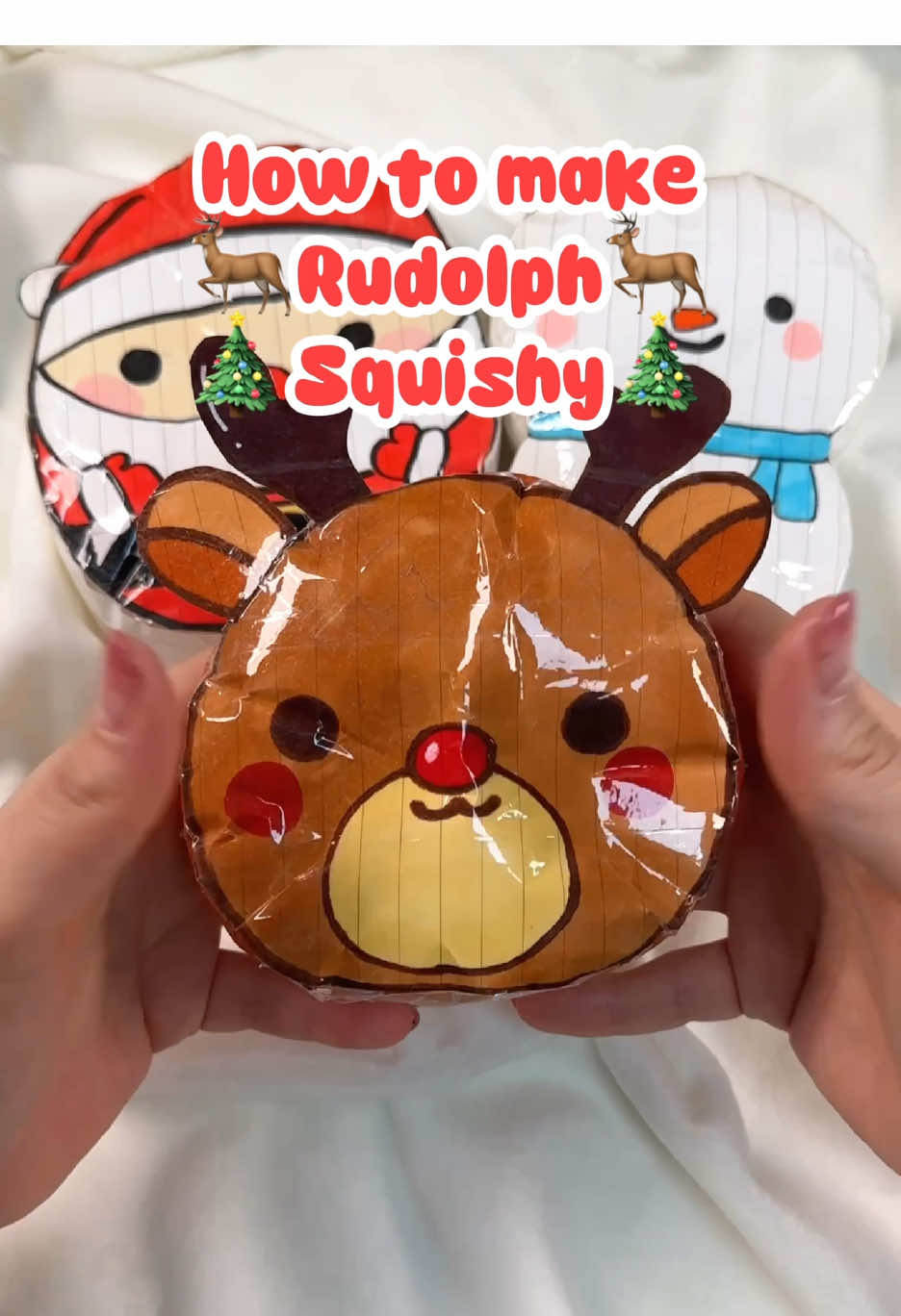 DIY Rudolph squishy💗🦌🔴 #paper #papersquishy #pogeunpaper #asmr #craft #cutecraft #papercraft #종이놀이