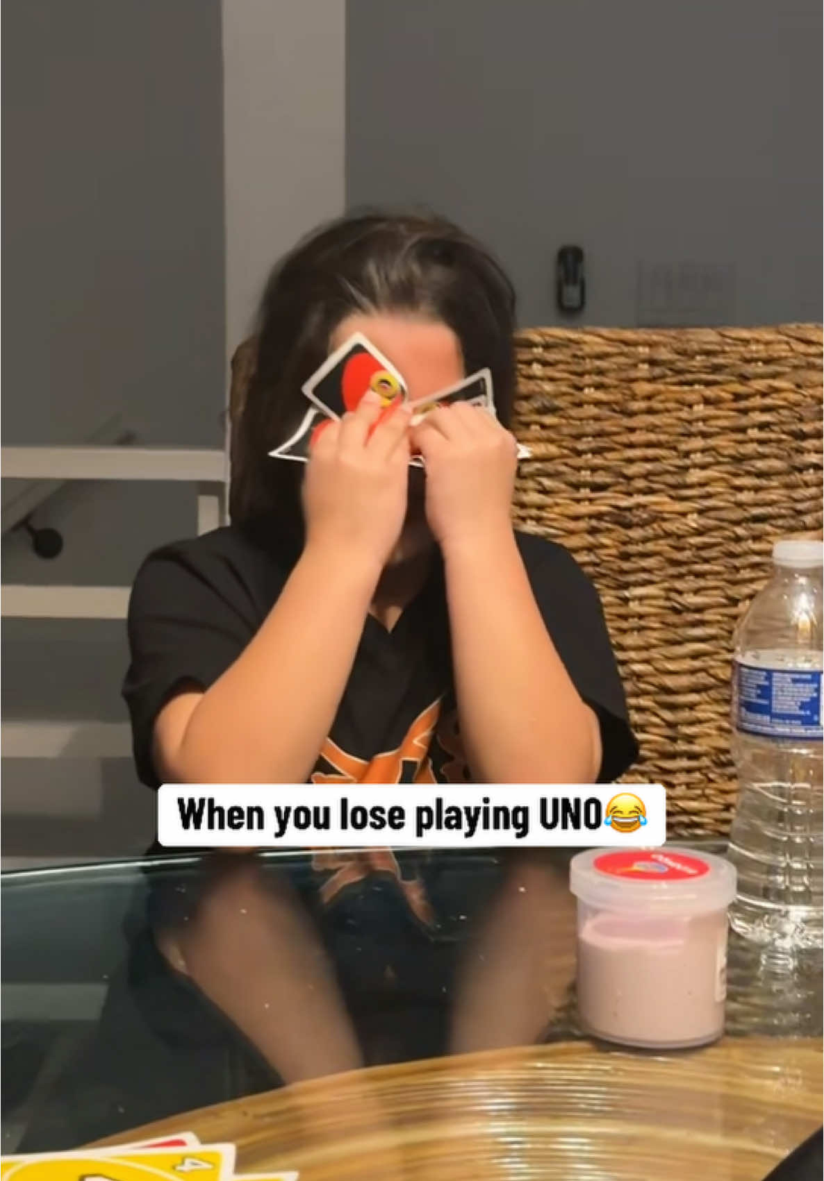 UNO never ends well!😂 #games #uno #funnymoments #laughs #funny #soreloser #viral #fyp 