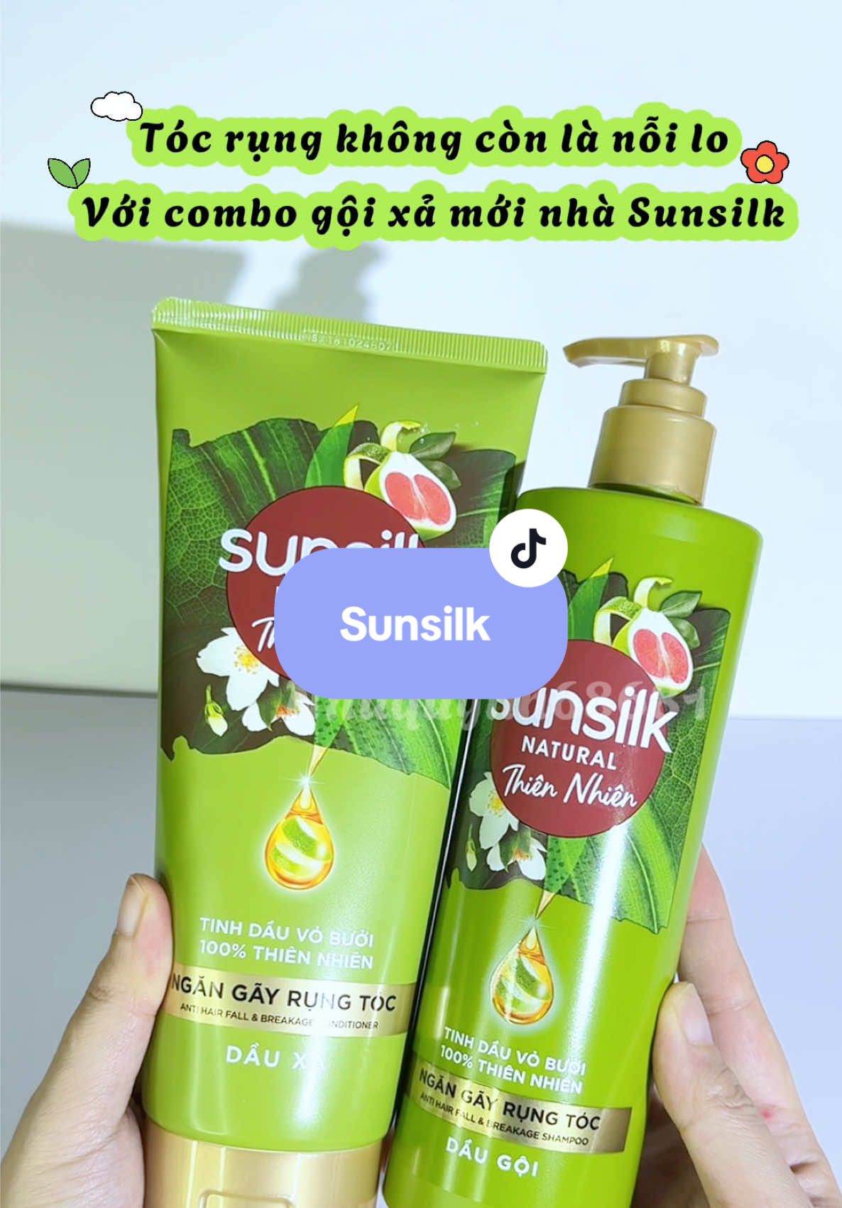 Combo gội xả Sunsilk Thiên Nhiên ngăn tóc gãy rụng #SUNSILK #sunsilk #daugoixathiennhien #ngantocgayrung #sunsilkthiennhien #daugoi #tips #skincare 