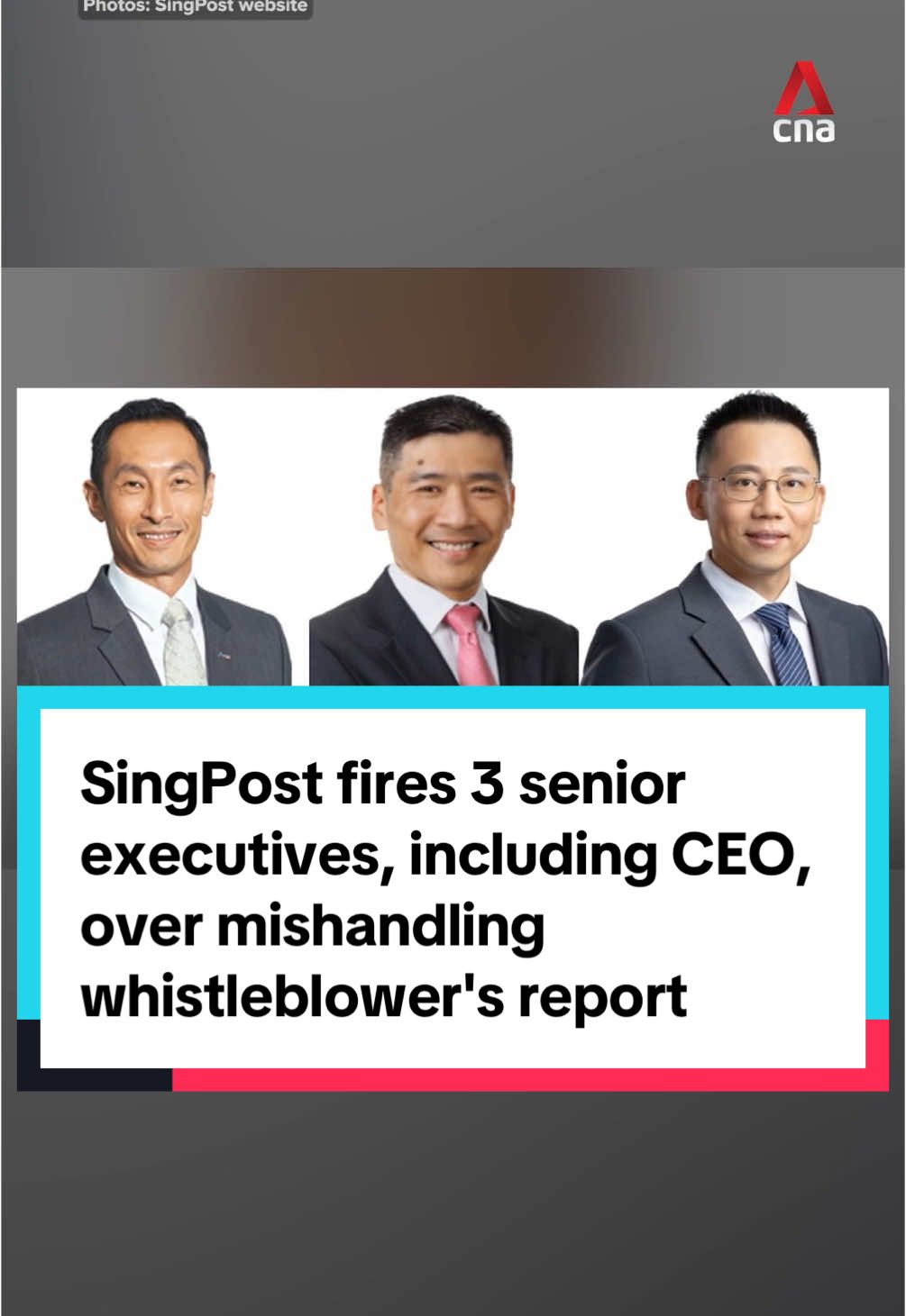 SingPost fired three of its senior executives, including its CEO, on Saturday (Dec 21) for being 