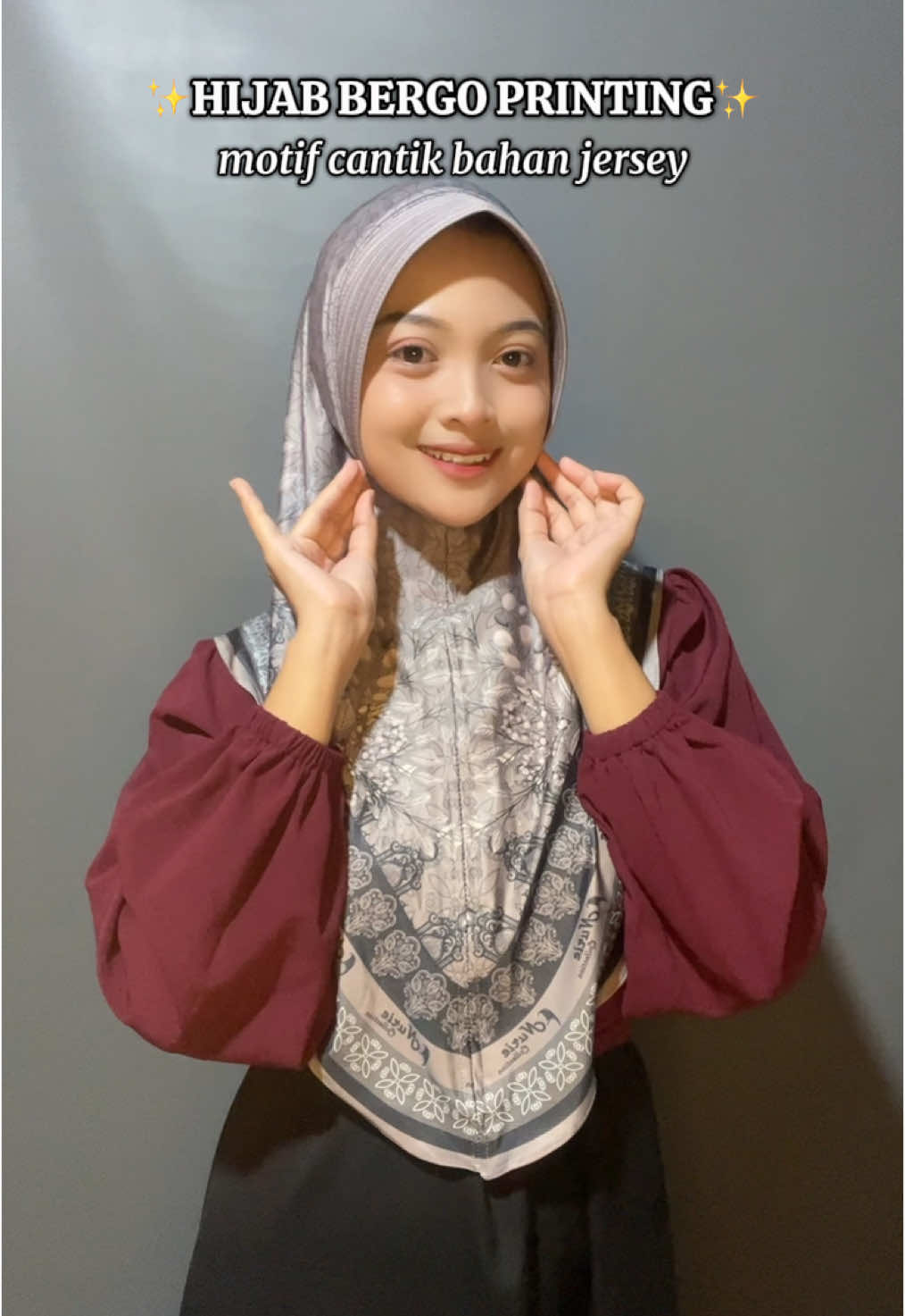 Rekomendasi Hijab bergo motif cantik yang harus punya nih🥳🫶🏼 #hijab #hijabmotif #hijabbergo #hijabprinting 