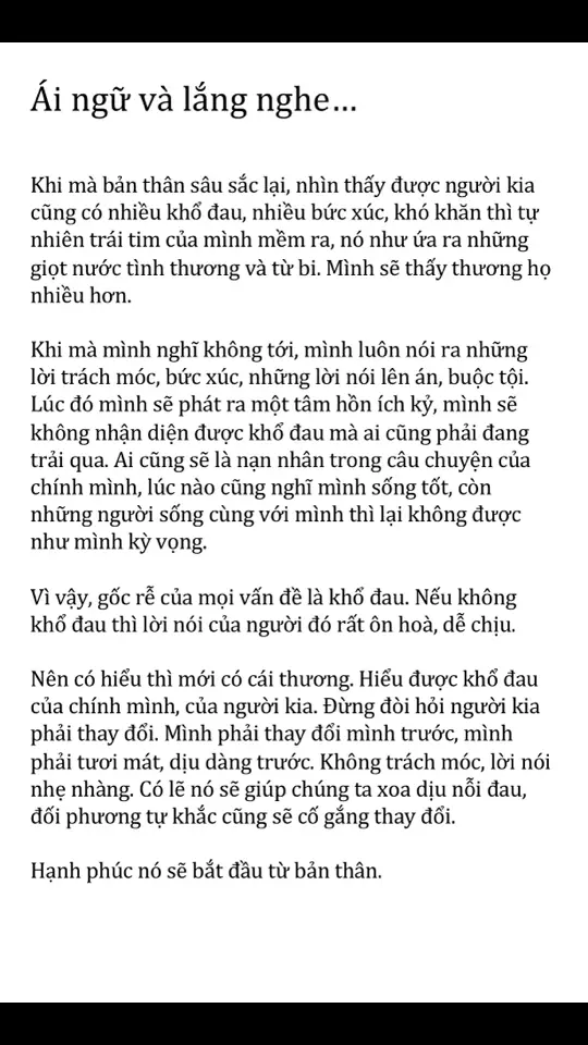 Ái ngữ và lắng nghe#langnghe#tinhyeu#khodau#hanhphuc 