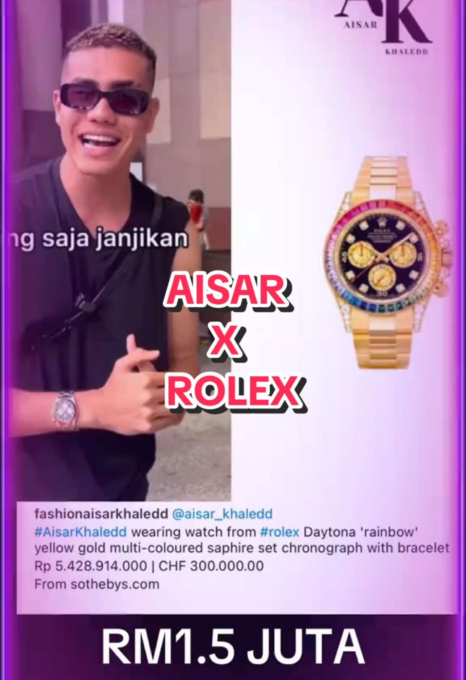 Credit to : FashionAisarKhaledd (SG/IG) ⌚️🥶 #aisarkhaledd #tiktokmalaysiaindonesia🇲🇾🇮🇩🇲🇾 #fyppppppppppppppppppppppp #fashionaisarkhaledd #rolexwatch #ootdaisarkhaledd @AisarKhaledd 