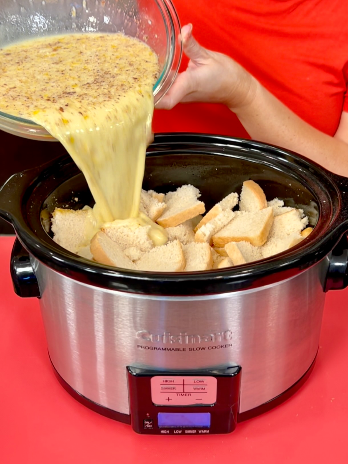 Crockpot Bread Pudding! 😋 #EasyRecipe #slowcookerrecipe