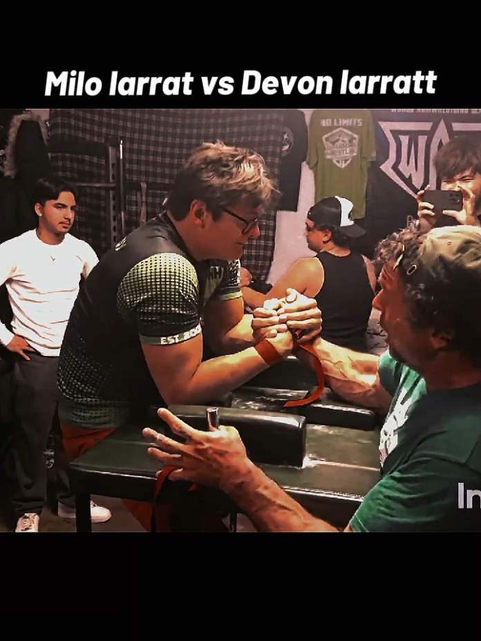 Father Vs Son 🔥 Devon larratt vs milo larratt #armwrestling #devonlarratt #milolarratt #audenlarratt #training #fathervsson #eastvswest #stronger #larratt #nolimits #devon #kott #fyp #gym #viral #