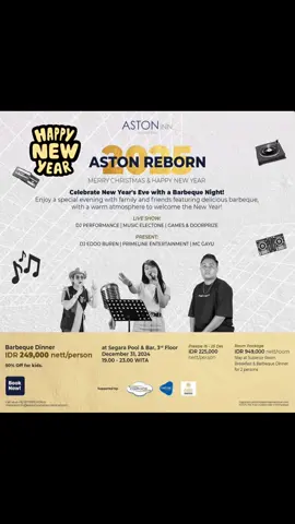 Tahun baruan bareng di Aston yuukk, kita seru seruan bareng, see you in Aston Mataram kawan kawan 🙌🏻🙌🏻#partyspasicollectiv #dontstoptheparty #partypeople #partyspasi #discjockey #fyp #astoninnlombok #astoninnmataram 