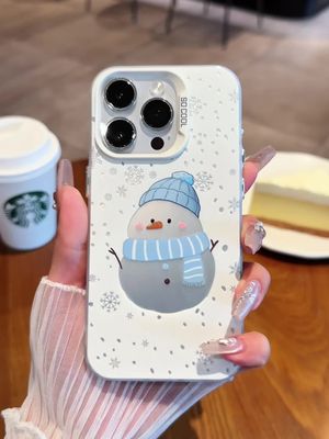 Casing ponsel Snowman untuk Android dan iPhone, plus gelang