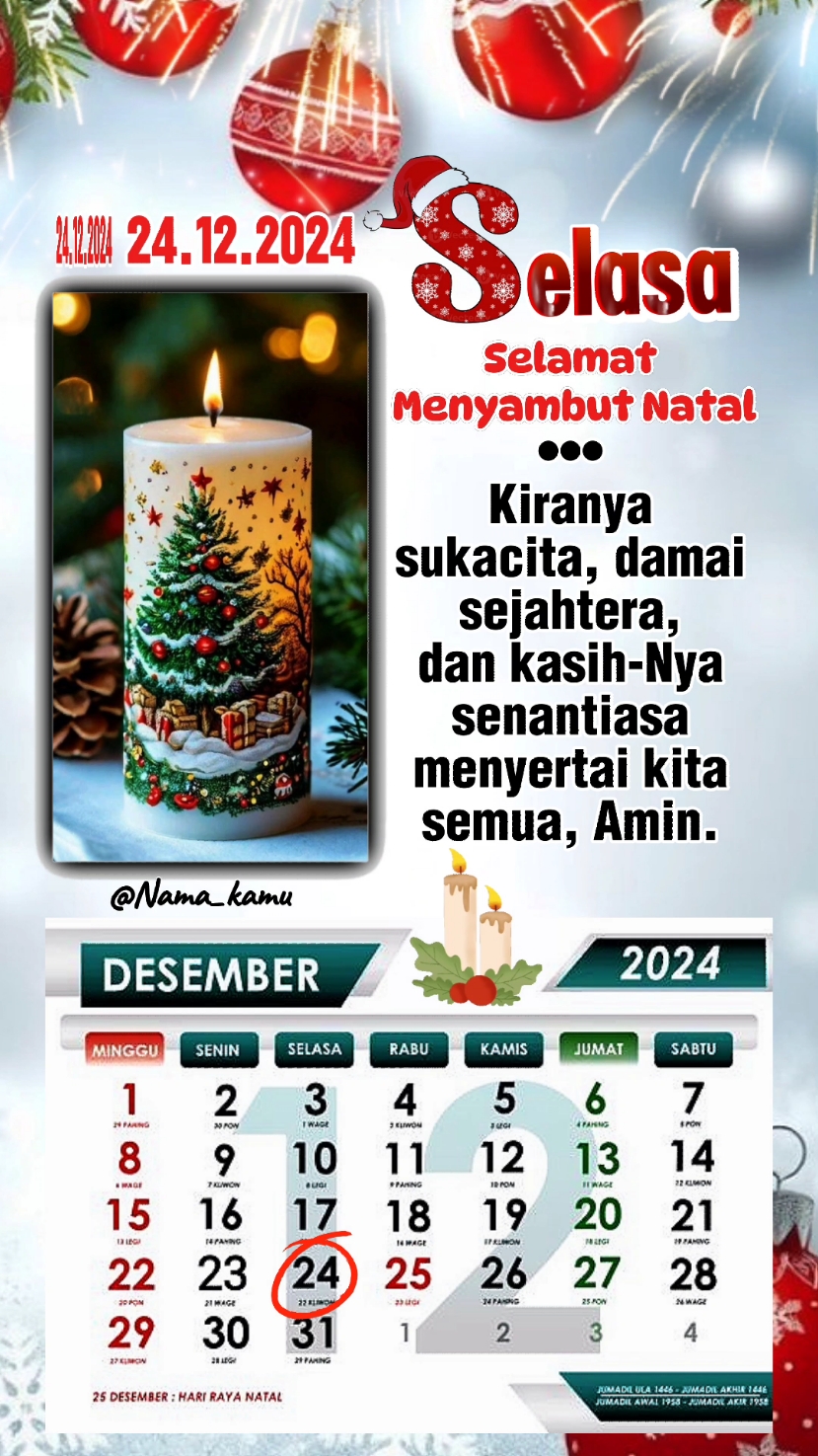 Selamat Menyambut Natal 🎄🎄🎄 . . . . . .  #merrychristmas #natal2024 #feliznavidad #merrychristmas2024  #templatecapcut    #template #rohani_kristen  #ayatalkitab  #rohanikristen  #inspirasikristen #fypシ #fypdong  #saatteduh #24desember2024   #katakatakristen #doakristen  #lagurohani #musikrohani #storywa  #dedikawan #capcut #CapCut 