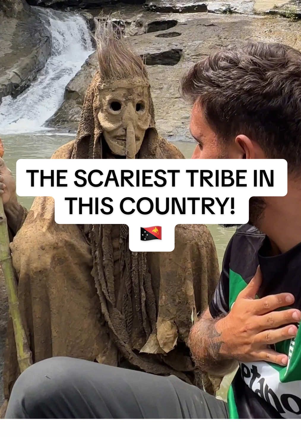 🇵🇬 The spirit birds is the name given to the men of the Wii Towai tribe who protect their sacred waterfall. They sit there covered in mud freakiest masks which makes them in my opinion, the scariest tribe in Papua new guinea!  ##travel##traveltiktok##backpacking##traveltok##traveling##travelbucketlist##adventure##tribe##png##pngtiktok##pngtiktok🇵🇬##papua##papuatiktok##papuanewguinea##papuanewguinea🇵🇬##viral##fyp##dnzhtravels