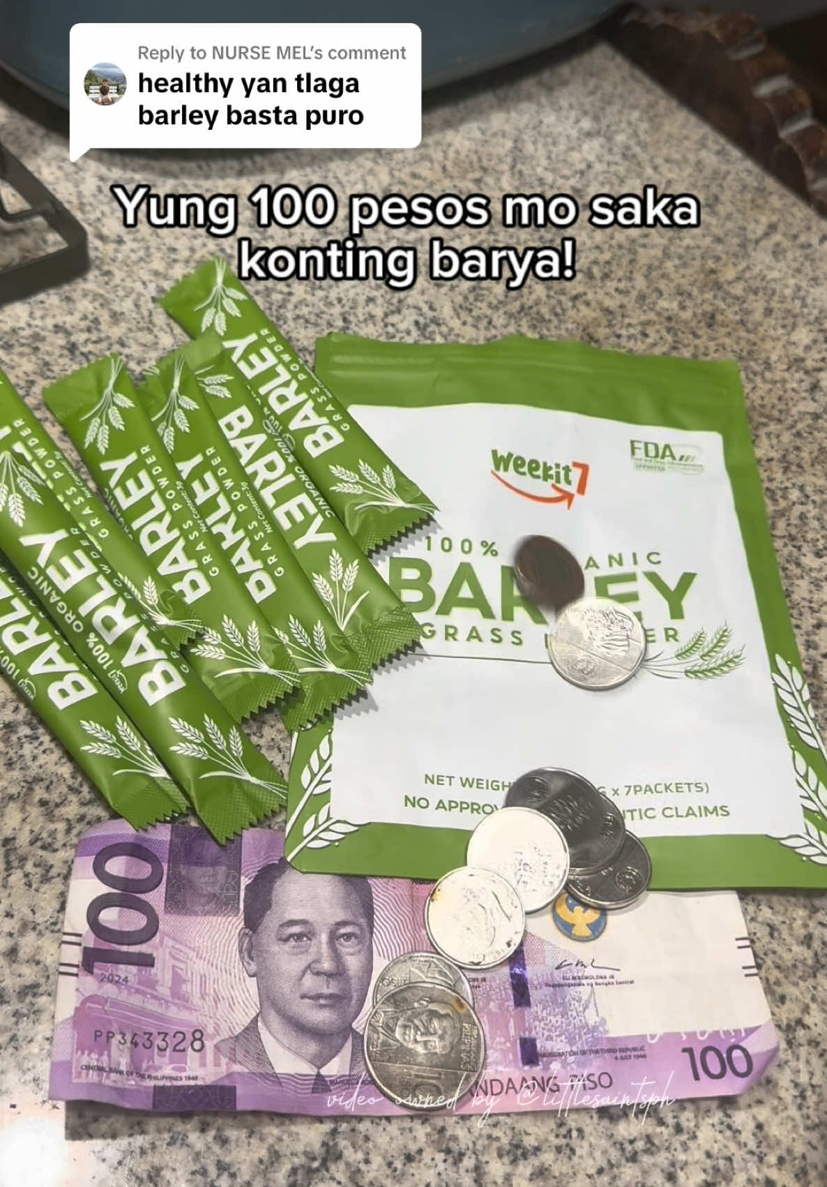 Replying to @NURSE MEL Daming health benefits kaya panalo ka tlaga! 👍 #barley #barleygrass #pureorganicbarley #weekit7 #weekit7barleygrass #healthydrink #weekit7barleygrasspowder #weekit7daily 