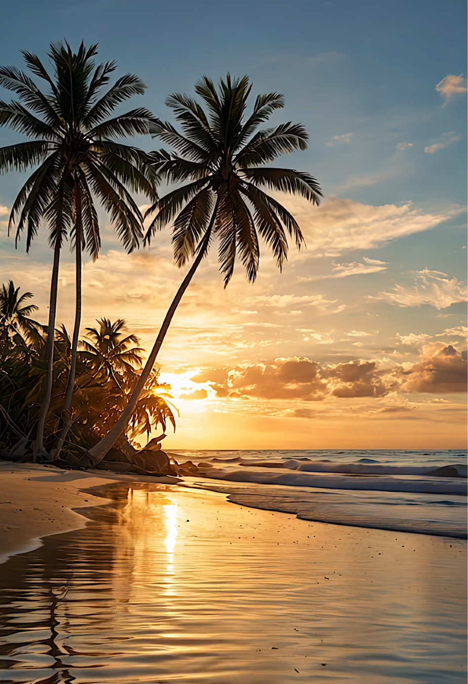 Palm trees on the beach at sunrise #fyp #foru #foruyou #beach #sunrise #ocean #beautiful #positivevibes #feelinggood #beautifuldestinations #mood #moody #aesthetics #aestheticvideos #relax #relaxing #relaxation