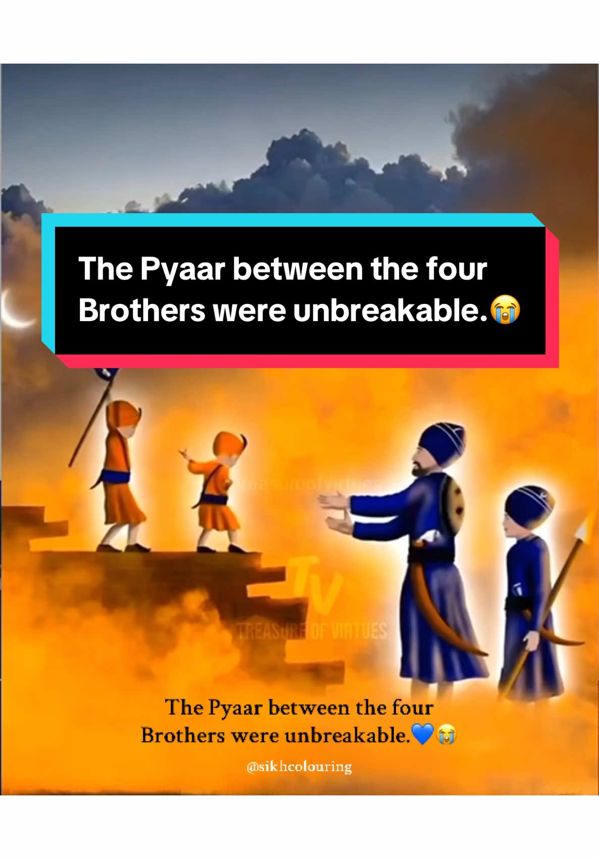 The Pyaar between them was pure. #chaarsahibzaade  🎥 Treasure of virtues  #sikhhistory #sikhi #gurugobindsinghji #matagujriji #sahibzaadafatehsingh #sahibzaadajujhaarsingh #sahibzaadaajitsinghji #sahibzaadazorawarsingh #sikhism