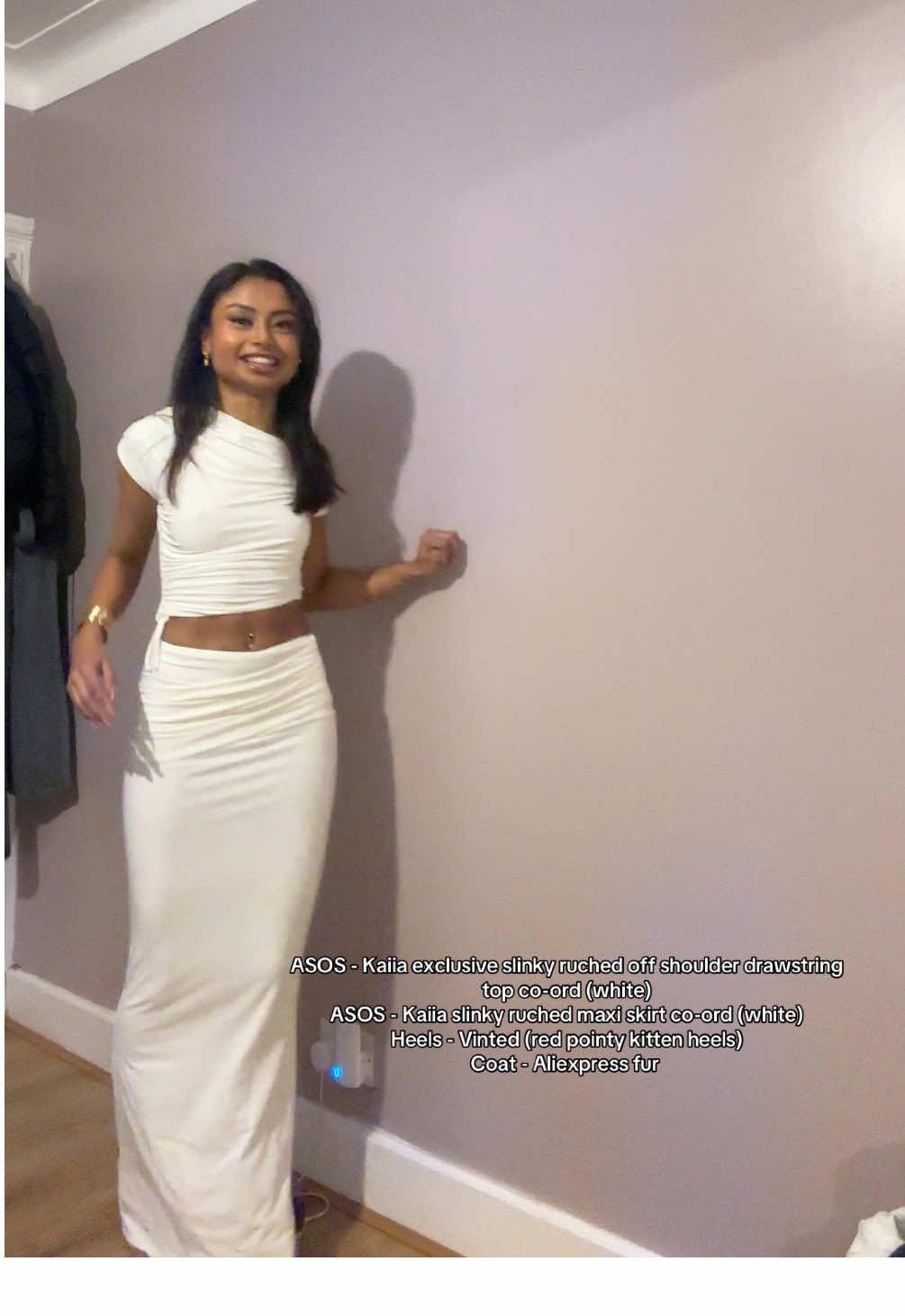 All white outfit for @harmonyyyyyxxx 23rd birthday party☺️. Ibr I wore the wrong top & bottoms of two different sets, but who the hell even knows or noticed. The skirt not having a slit, made it so difficult to move in.                                     #fyp #foryoupage #pourtoi #asos #OOTD #birthday #outfit #kaiia #white #browntok #birthdayoutfit #partyoutfit 