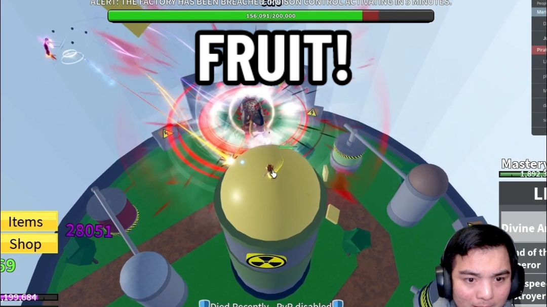 OMG! I Got Mythical fruit From factory Look what i got but, i was full of this fruit ☠️! #bloxfruits #roblox #foryou #fyp #foryoupage #jujubotv 