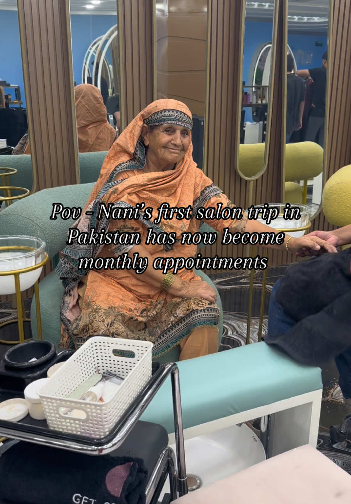 One mani pedi and nani wants to join the girls groupchat 💬 #fyp #pakistan #2024vacation #salon #manicure #pedicure #grandma #homeland #pakistani #islamabad #viral #foryoupagе 