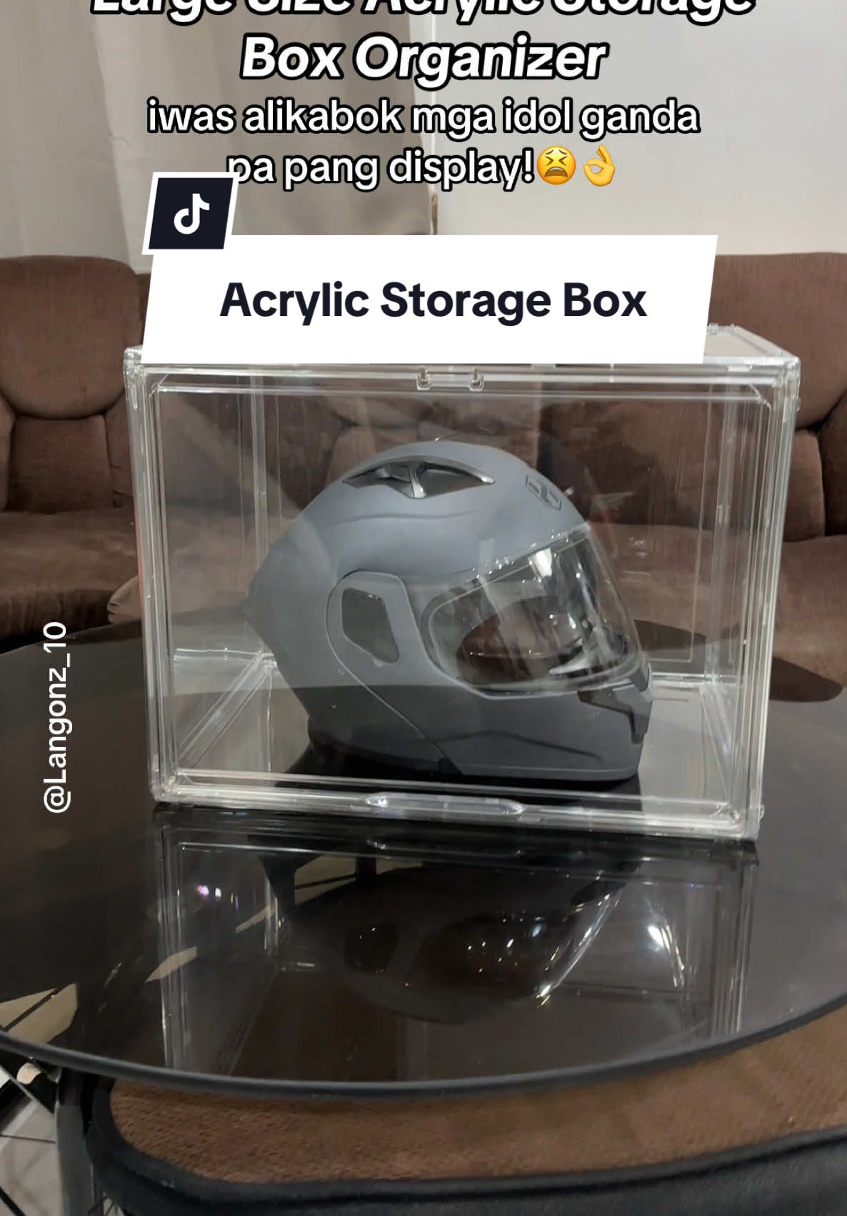 Large Size Acrylic Box Organizer Ganda nito mga lods lagayan ng helmet at collections niyo iwas alikabok na din😍👌 #acrylicbox #acrylicboxorganizer #acrylic #helmetstorage #storagebox #transparentacryclicorganizer #storageorganizer #fyp 