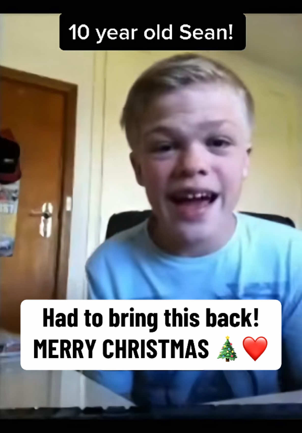 10 year old Sean says Merry Christmas! 🎄❤️ #mistletoe #singing #justinbieber #seanmillis #cover