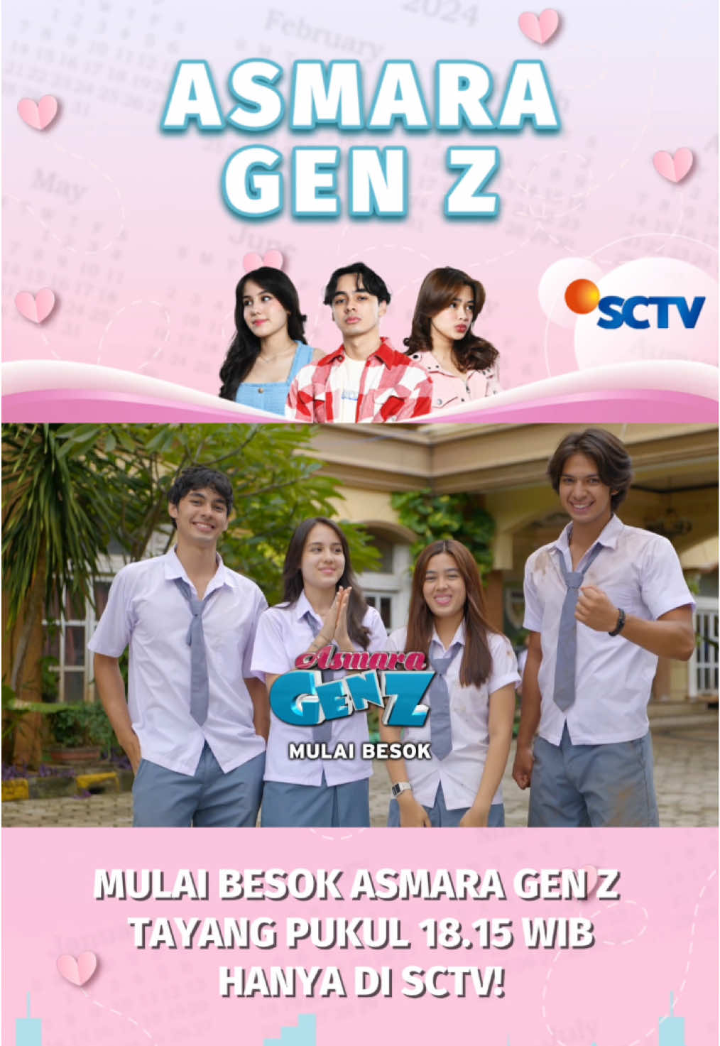 CATAT! Mulai besok sinetron #AsmaraGenZ pindah jam tayang pukul 18.15 WIB hanya di SCTV 💙! #SCTVSinetron #AsmaraGenZ 