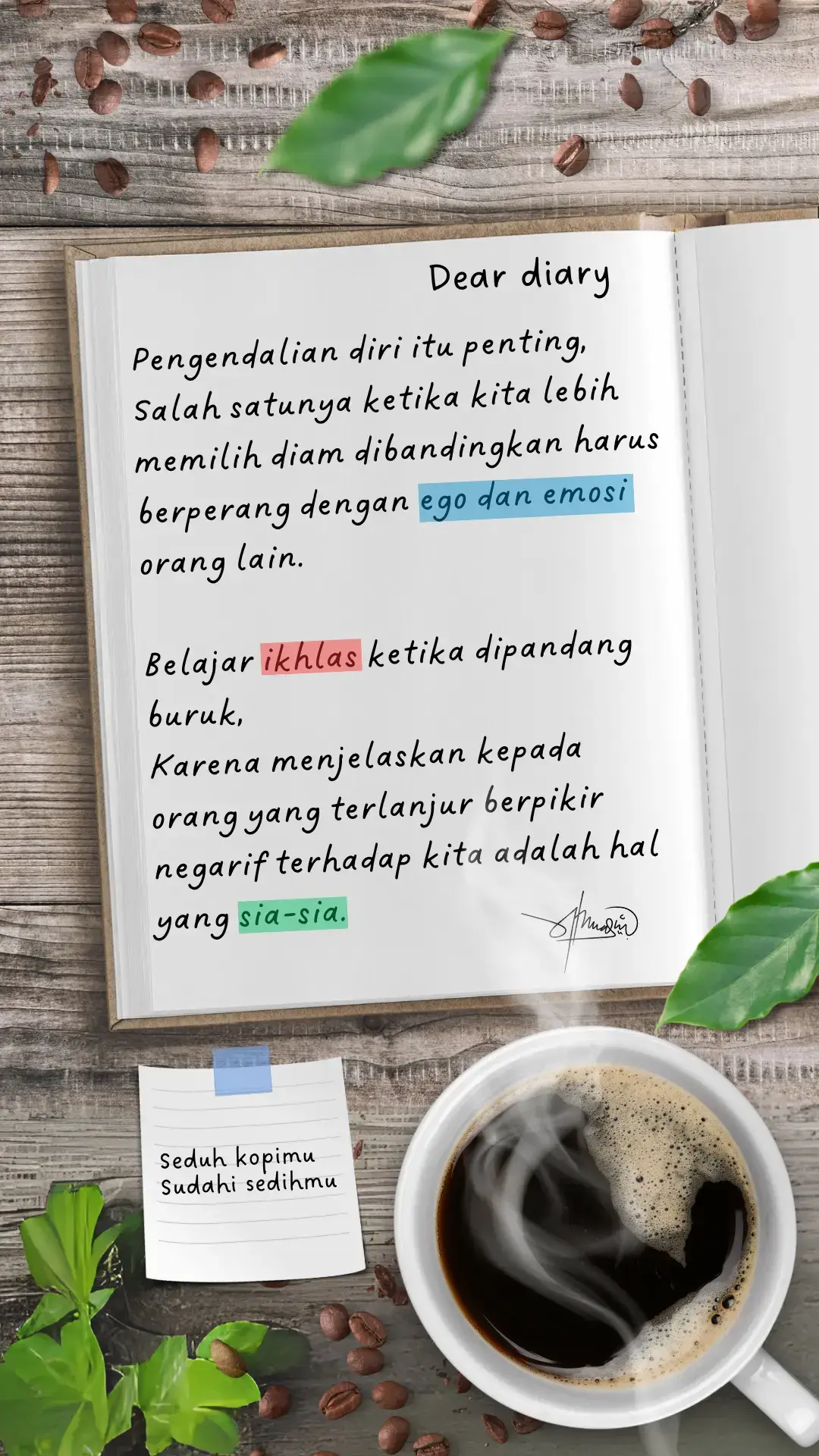 #kecewa #seduhkopimusudahisedihmu☕ #motivation #quotes #katakata #deardiary #deardiary 