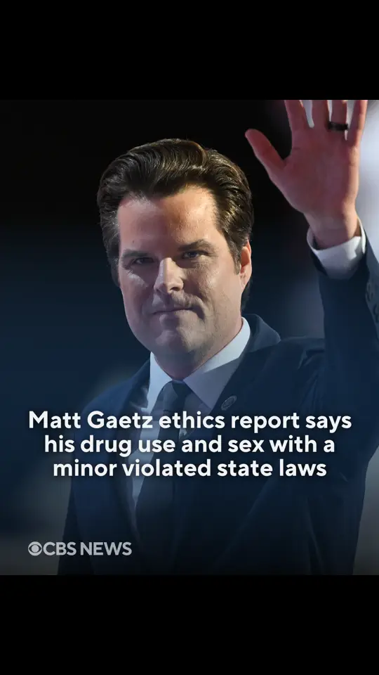 Former Rep. Matt Gaetz was found by congressional ethics investigators to have paid numerous women — including a 17-year-old girl — for sex, and to have purchased and used illegal drugs, including from his Capitol Hill office, according to a final draft of a comprehensive investigative report obtained by CBS News. Those were among the findings of the long-running investigation by the House Ethics Committee into Gaetz, which concluded the former Florida congressman violated multiple state laws related to sexual misconduct while in office. Go to the link above the caption to read more. #mattgaetz #florida 