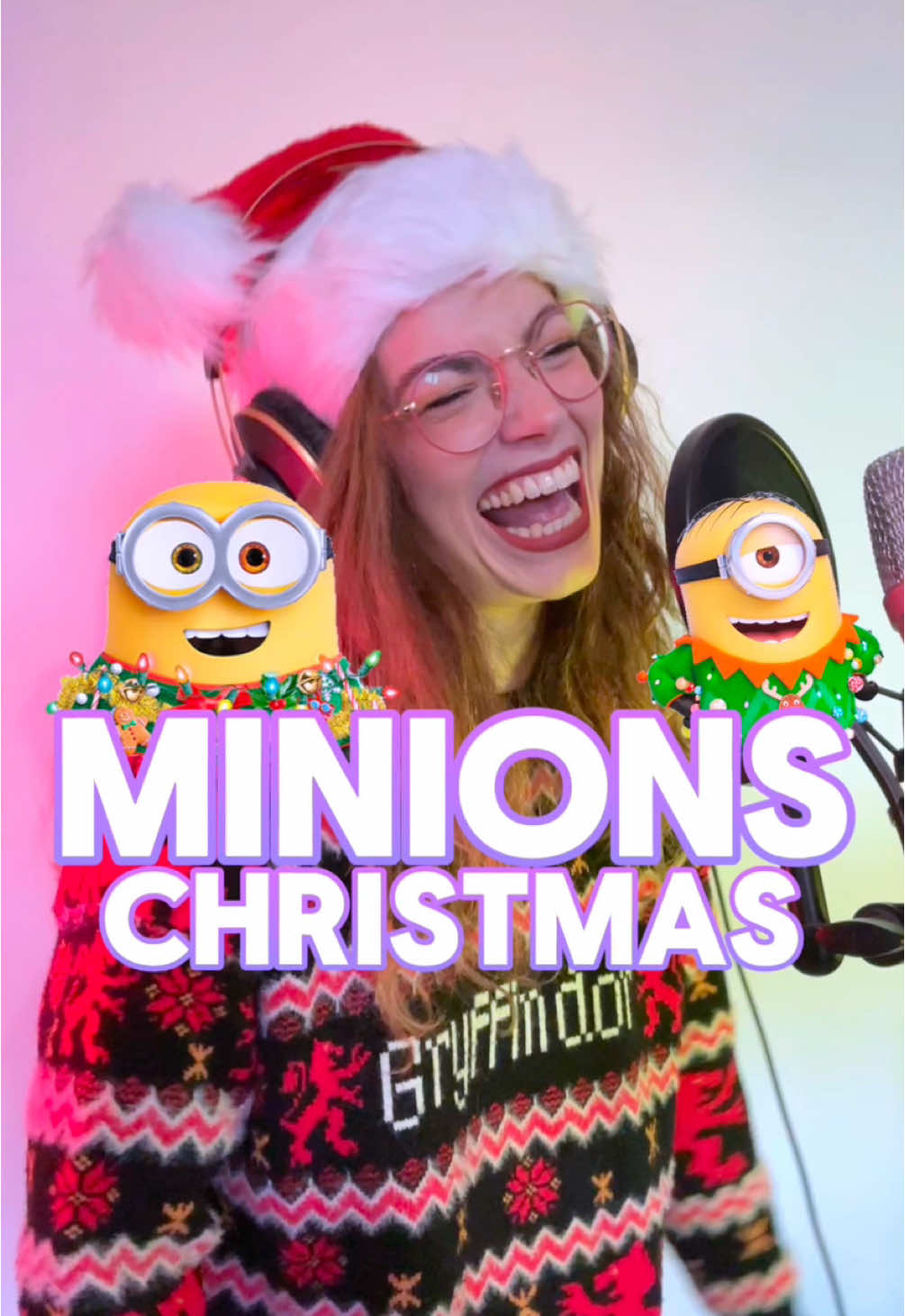 Minions Christmas 🎄❤️  • • Original voice: Pierre Coffin • #cover #minion #minions #nerd #voice #impression #voices #song #sing #fyp 