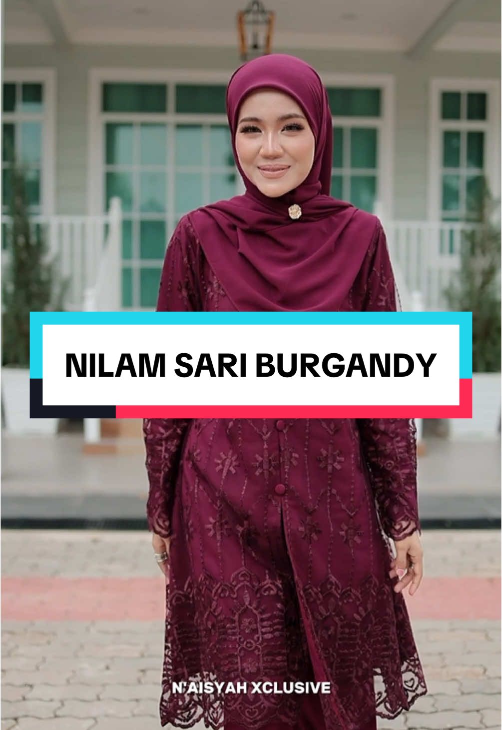 Korang nak warna Burgandy sedondon ibu & anak ni korang wajib tekan showcase nilam sari di beg kuning😱 #naisyahxclusive #kurunglace #kurungmoden #kurungibuanak #kurungsedondon #bajuraya2025 