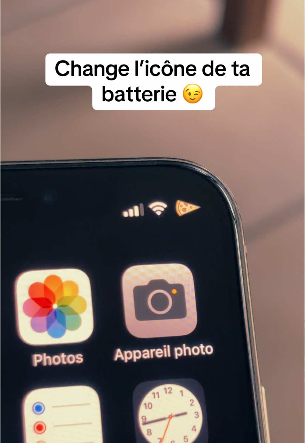 La pizza me régale 😆 #iphone #ios #apple #iphonetricks #batterie 