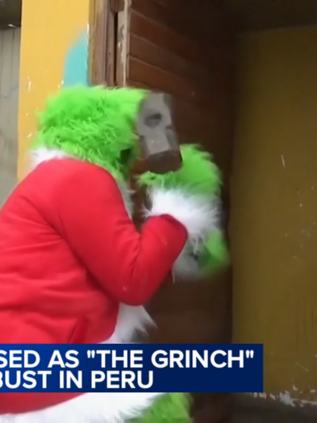 Peru's national police Green Squadron unit arrested suspected drug traffickers over the weekend as part of a new operation during the Christmas season. An officer disguised as the Grinch busted the door open of a home of suspected drug traffickers on Friday. A video released by police shows The Grinch in a Santa Claus suit searching the house and finding money and drugs. The Grinch had participated in a Christmas activity prior to the police drug bust operation, making the police presence in the neighborhood go unnoticed, according to Col. Carlos Lopez Aedo, head of the Police Green Squadron. “Using the ingenuity and cleverness of the Terna Group, we used the Grinch, after an activity for Christmas,” said Lopez Aedo. Authorities said they seized packages of cocaine hydrochloride and cocaine paste, as well as precision instruments such as scales and strainers. 