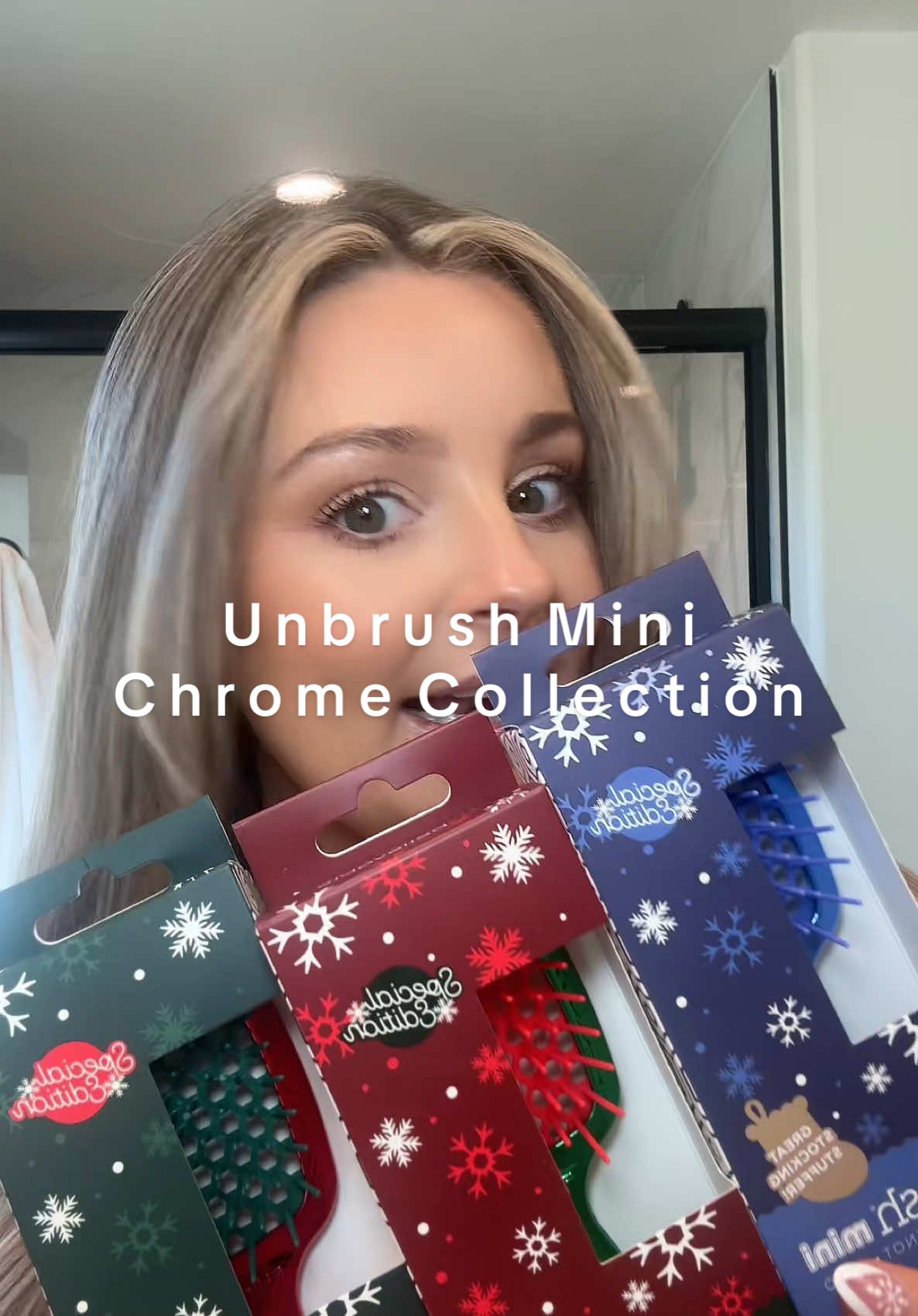 The #miniunbrush is essential for on the go!  #christmasunbrush #unbrush #unbrushmini #unbrushchromecollection #fyp #viral #spotlightfinds #tiktokshopholidayhaul #hairtok #hairessentials #stockingstuffer 