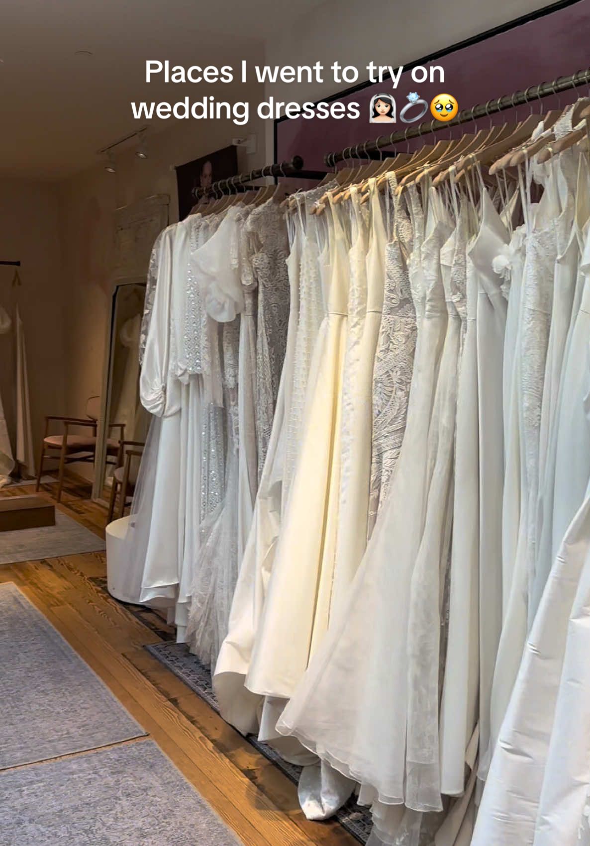 Places I went to try on wedding dresses👰🏻‍♀️💍🥹 #wedding #weddingtiktok #2025bride #bostonwedding #weddingdress #boston #newburystreet #vows #anthropology #pronovias #lelite #graceloveslace #CapCut 