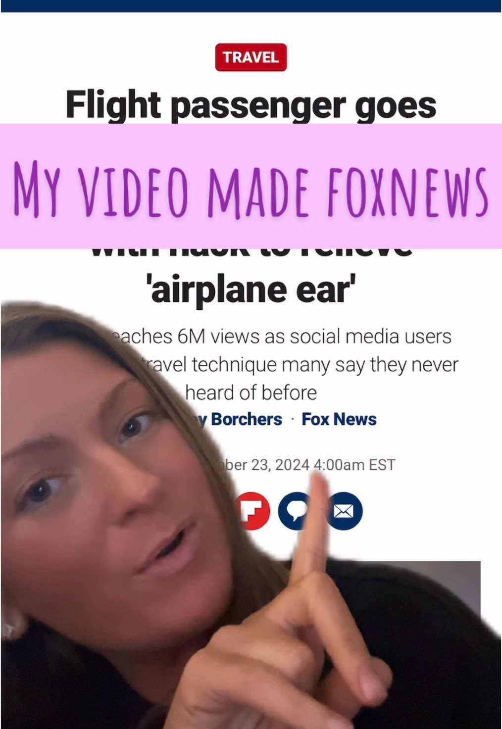 Replying to @Kracyn Maldonado #greenscreenvideo If you’re interested in VERIFIED medical advice & expertise on this subject, check out my interview with FoxNews.com under Travel & Outdoors @Fox News #foxnews #flighthacks #travelhacks #traveltips #traveltok #travellife #earpain #airplaneears #flyingtips #americanairlines @American Airlines 