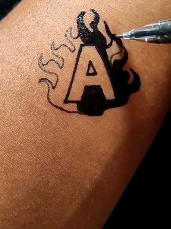 A #alphabet #tattoos# design #on #hand#art _tattoo #_artist _viral# #temporary 