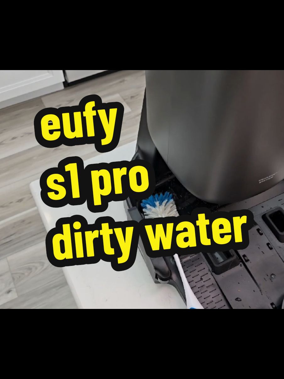 eufy s1 pro robot vacuum and mop the robot. Will empty its dirty water tank into the bay station and then a water sensor will automatically turn on the dirty water pump #justadadvideos #robotvacuum #eufyclean #eufys1pro 