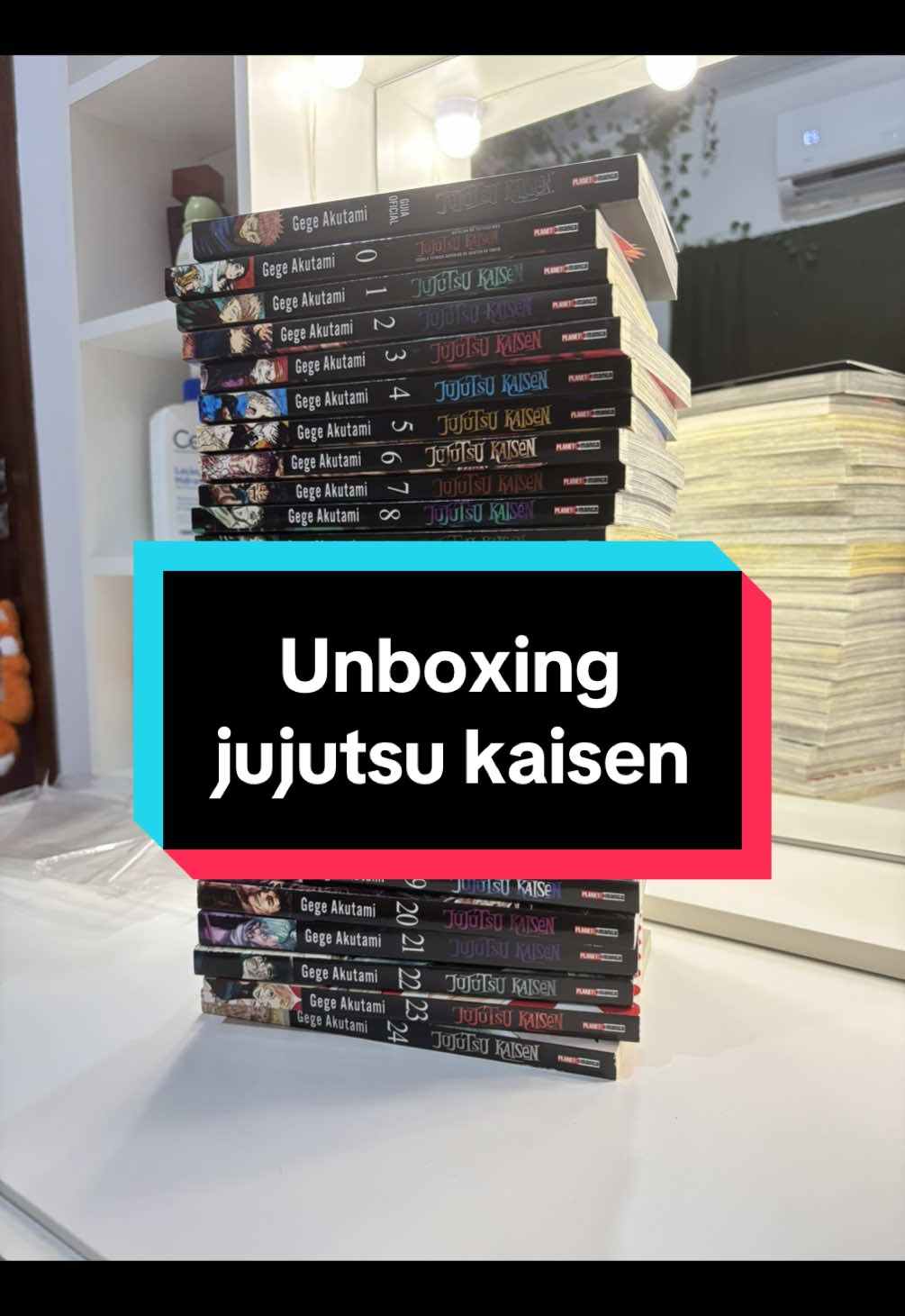 Me mimei 😭 achei que nunca ia ter minha colecão                            #jujutsukaisen #jujutsukaisenmanga #paninimanga #panini #livros #gegeakutami #unboxin #fouryou #fy #gojo #gojousatoru #itadoriyuuji 