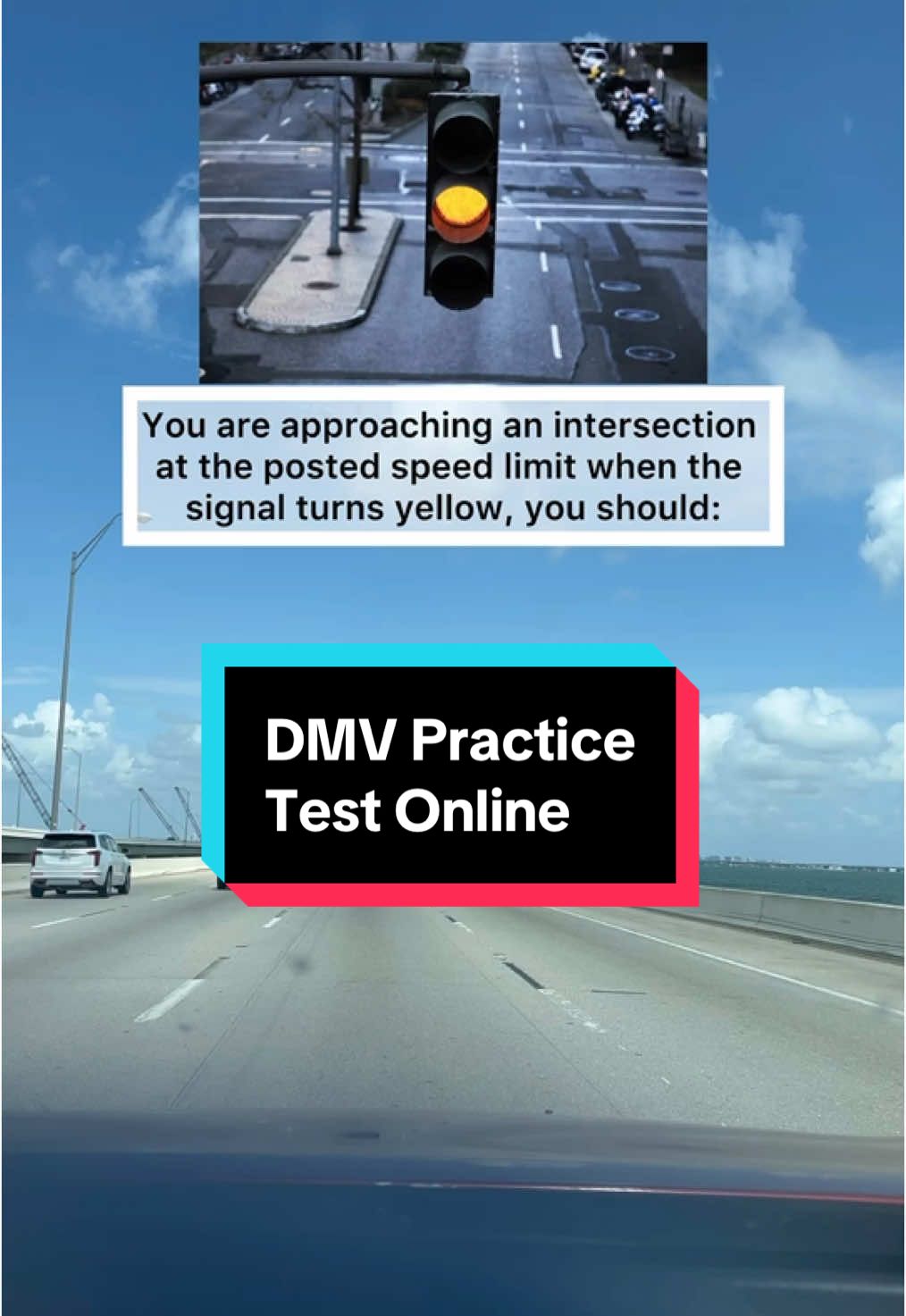 DMV Practice Test: Complete the 3 questions #dmv #dmvtest  #dmvpracticetest #drivingtest #LearnOnTikTok #driverspermit  #drivingpermit  #drivinglessons  #driverslicense #leftyvlogger