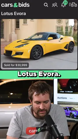 Are Lotus Evoras going to get any cheaper? #reels #carsandbids #dougdemuro #thiscarpod #carsandbidspodcast #quirksandfeatures #carenthusiast #carenthusiasts #cars #carsofinstagram #carsoftiktok #carsontiktok #tiktok #lotus #evora #lotusevora