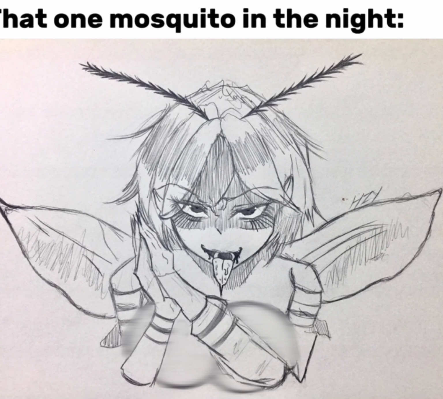 Crd art@BOOD_ART!  they gave me warning bro i have to blur 😭🙏 #fyp #mosquito #real #relatable 