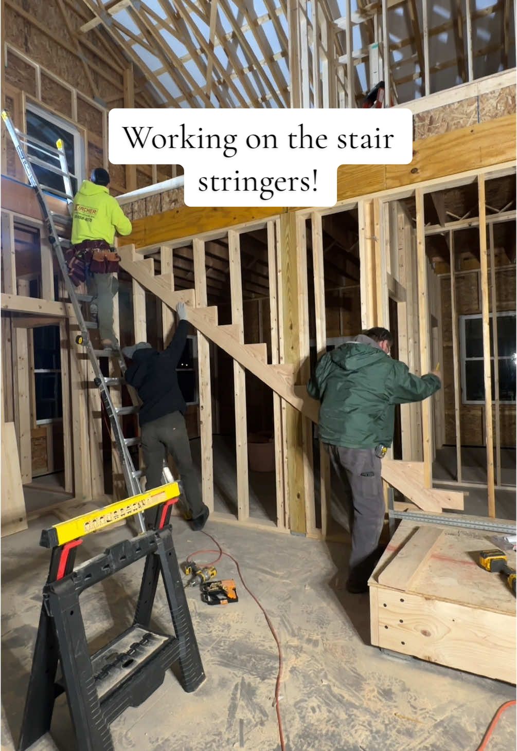 Replying to @Jessie M. Otero  The stair stringers are cut! Come back tomorrow to see them hung!🤩 #stairs #staircase #buildingahouse #buildingstairs #barndo #barndominiumliving #barndominium #floorplans #dreamhome #update #barndominiumlife #barndominiums #contractor #constructionlife #construction #houseproject #buildingahouse #howto #DIY #quoted #selfbuild #selfbuilt #husabandwife #selfbuildjourney #building #homebuilder #series #housebuild #firsthome #firsthouse #homeimprovement #homeimprovementprojects