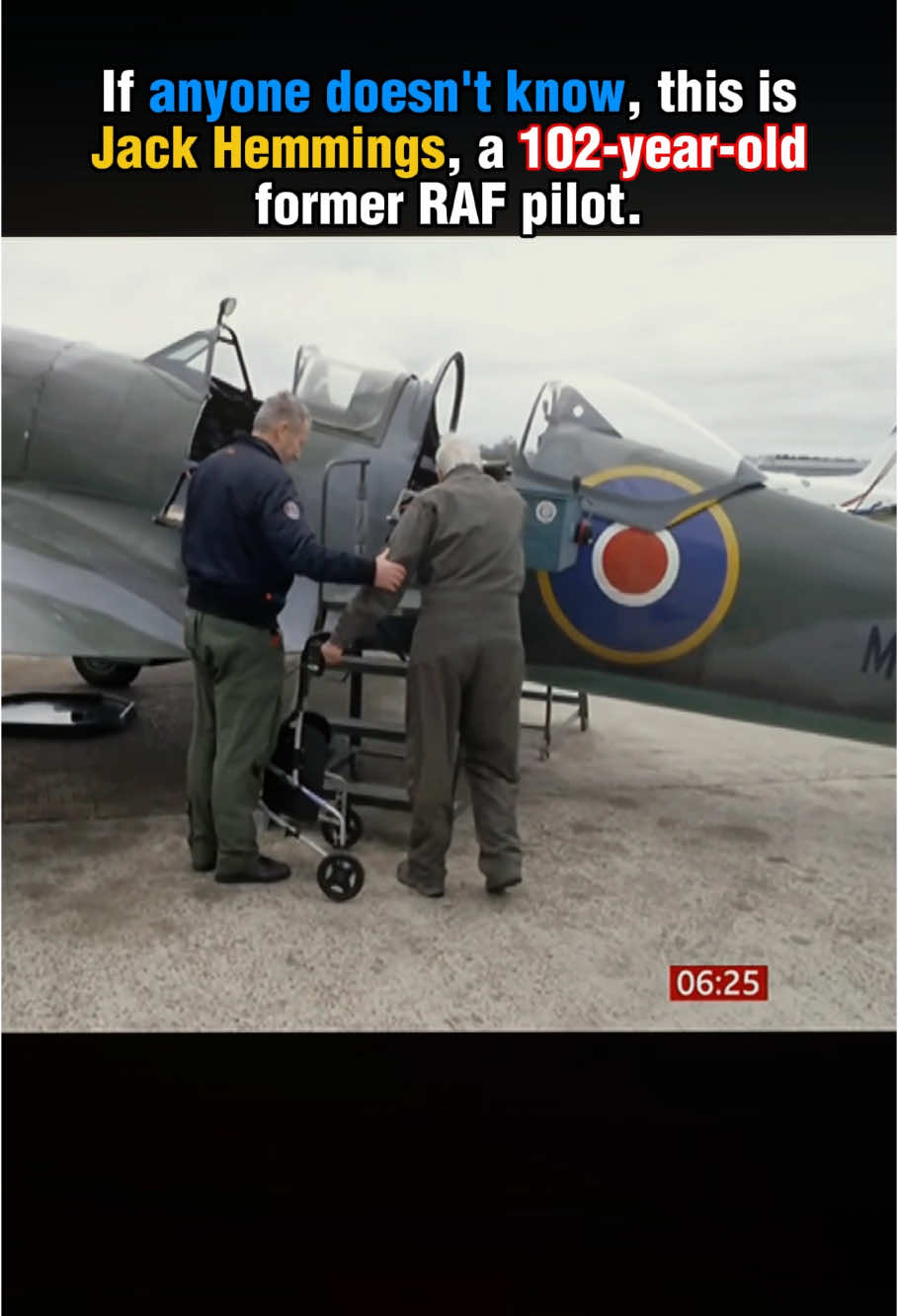 💯🇺🇸😱If anyone doesn't know, this is Jack Hemmings, a 102-year-old former RAF pilot. #usa🇺🇸 #military #airforce #pilot #womenpilot #army #viral #plane 